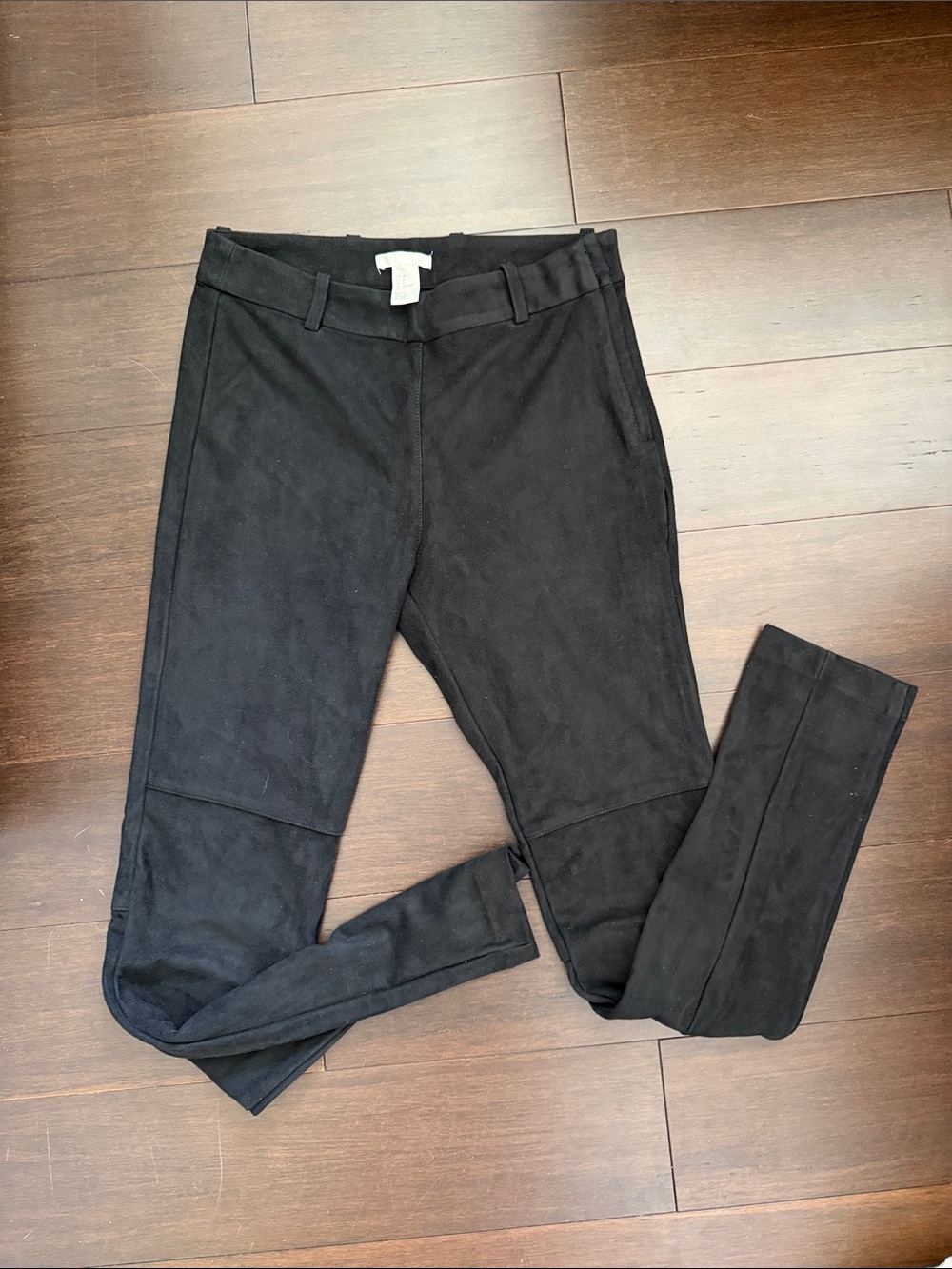H&M Black Faux Suede Slim Pull-On Pants